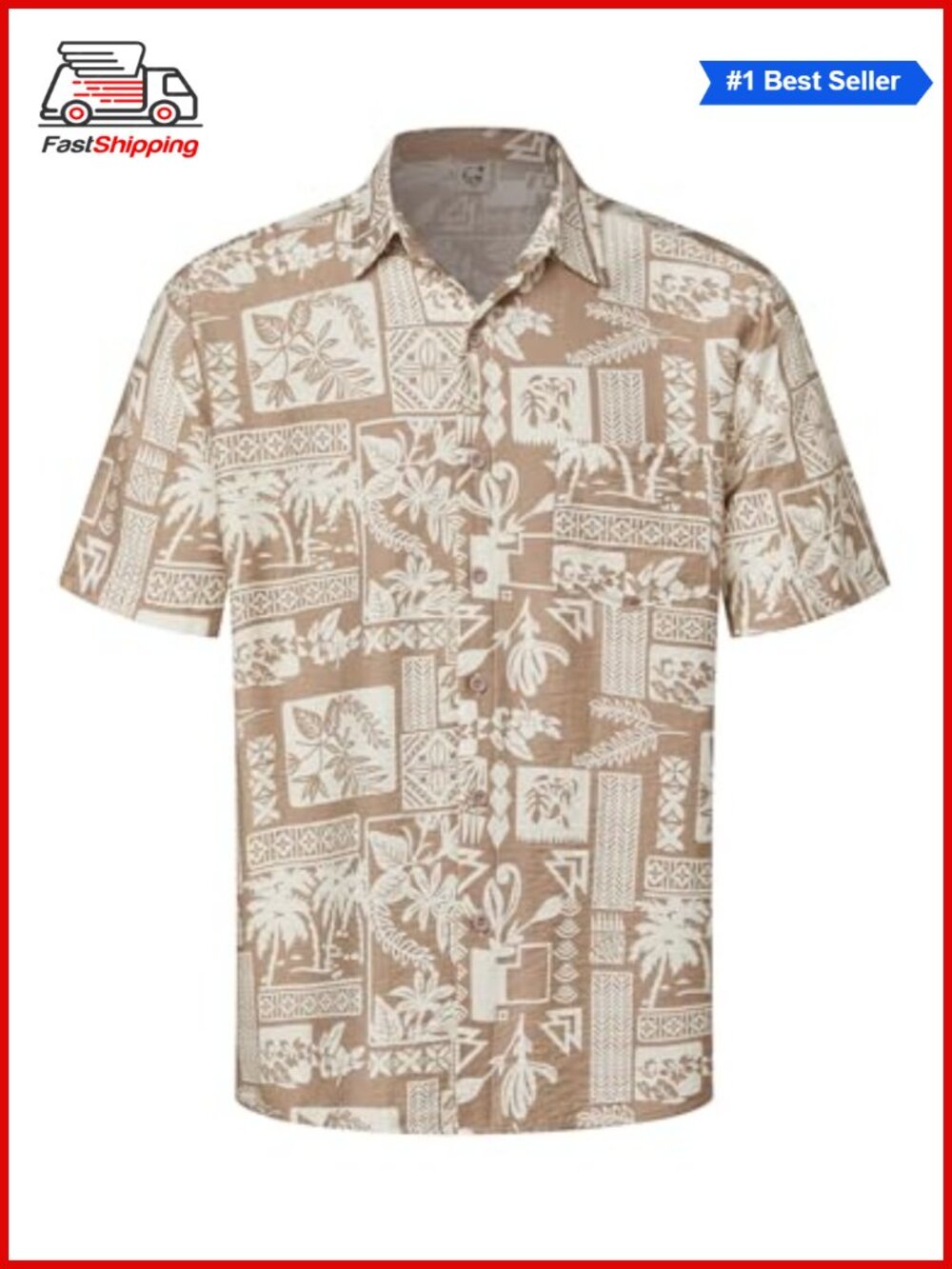 ✨ Hardaddy Men's Hawaiian Shirt Short Sleeve Coconut Button Down Summer Beach